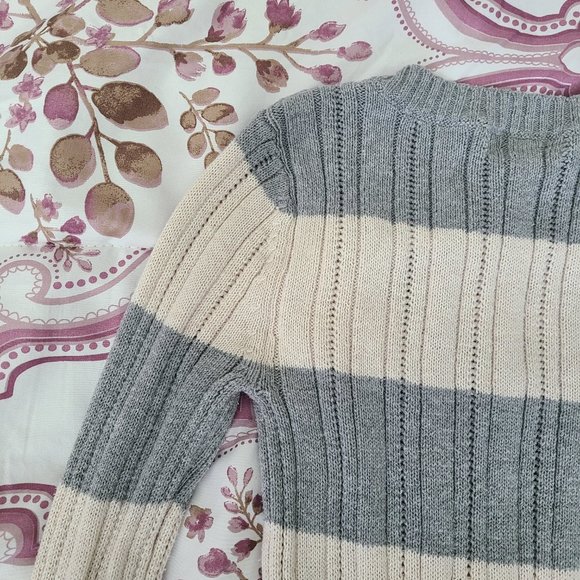 Arizona Striped Vneck Ribbed Sweater XS - Picture 13 of 16
